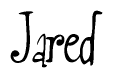 The image is of the word Jared stylized in a cursive script.