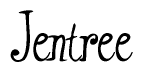 The image is of the word Jentree stylized in a cursive script.
