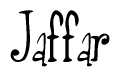 The image is a stylized text or script that reads 'Jaffar' in a cursive or calligraphic font.
