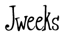 The image is a stylized text or script that reads 'Jweeks' in a cursive or calligraphic font.