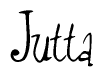 The image is a stylized text or script that reads 'Jutta' in a cursive or calligraphic font.