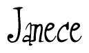 The image is of the word Janece stylized in a cursive script.