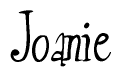 The image is of the word Joanie stylized in a cursive script.