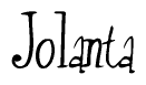The image contains the word 'Jolanta' written in a cursive, stylized font.