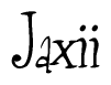   The image is of the word Jaxii stylized in a cursive script. 