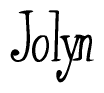   The image is of the word Jolyn stylized in a cursive script. 