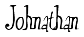 The image is of the word Johnathan stylized in a cursive script.