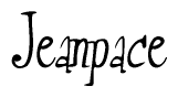 The image is a stylized text or script that reads 'Jeanpace' in a cursive or calligraphic font.