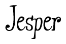The image contains the word 'Jesper' written in a cursive, stylized font.