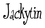 The image contains the word 'Jackytin' written in a cursive, stylized font.