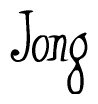 The image is a stylized text or script that reads 'Jong' in a cursive or calligraphic font.