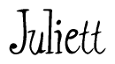 The image contains the word 'Juliett' written in a cursive, stylized font.