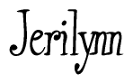 The image is of the word Jerilynn stylized in a cursive script.