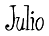 The image contains the word 'Julio' written in a cursive, stylized font.