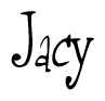 The image is a stylized text or script that reads 'Jacy' in a cursive or calligraphic font.