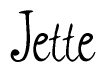 The image contains the word 'Jette' written in a cursive, stylized font.