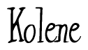 The image contains the word 'Kolene' written in a cursive, stylized font.