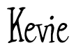 The image is a stylized text or script that reads 'Kevie' in a cursive or calligraphic font.