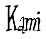 The image is of the word Kami stylized in a cursive script.