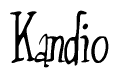 The image is of the word Kandio stylized in a cursive script.