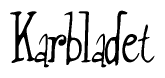 The image is a stylized text or script that reads 'Karbladet' in a cursive or calligraphic font.