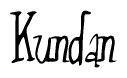 The image is of the word Kundan stylized in a cursive script.