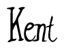The image is of the word Kent stylized in a cursive script.