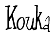 The image contains the word 'Kouka' written in a cursive, stylized font.