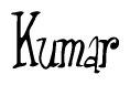 The image contains the word 'Kumar' written in a cursive, stylized font.