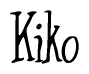 The image contains the word 'Kiko' written in a cursive, stylized font.