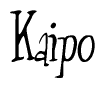 The image is of the word Kaipo stylized in a cursive script.