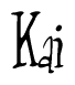 The image is a stylized text or script that reads 'Kai' in a cursive or calligraphic font.