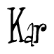 The image is of the word Kar stylized in a cursive script.