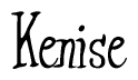 The image is a stylized text or script that reads 'Kenise' in a cursive or calligraphic font.