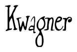 The image is a stylized text or script that reads 'Kwagner' in a cursive or calligraphic font.