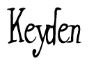 The image is a stylized text or script that reads 'Keyden' in a cursive or calligraphic font.