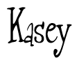 The image contains the word 'Kasey' written in a cursive, stylized font.