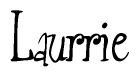 The image is of the word Laurrie stylized in a cursive script.