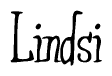 The image is of the word Lindsi stylized in a cursive script.