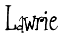 The image is of the word Lawrie stylized in a cursive script.
