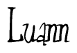 The image contains the word 'Luann' written in a cursive, stylized font.