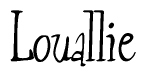 The image is a stylized text or script that reads 'Louallie' in a cursive or calligraphic font.
