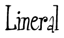 The image is a stylized text or script that reads 'Lineral' in a cursive or calligraphic font.