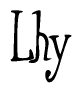 The image is of the word Lhy stylized in a cursive script.