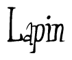 The image contains the word 'Lapin' written in a cursive, stylized font.