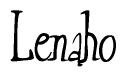 The image is of the word Lenaho stylized in a cursive script.