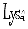 The image contains the word 'Lysa' written in a cursive, stylized font.