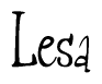 The image contains the word 'Lesa' written in a cursive, stylized font.