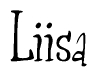 The image contains the word 'Liisa' written in a cursive, stylized font.