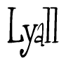 The image is of the word Lyall stylized in a cursive script.
